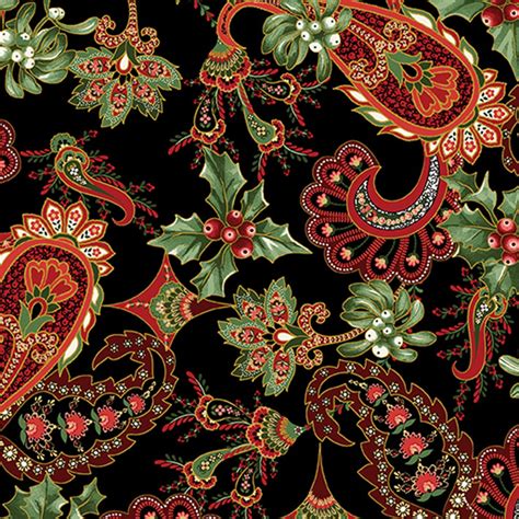 henry glass fabrics metallic christmas paisley|Fabric Lines .